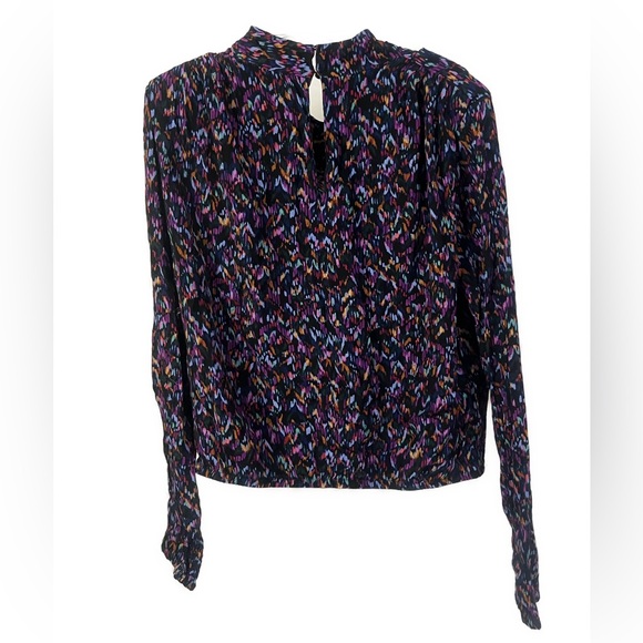 ASTR the Label Women's Katniss Long Sleeve Multicolor Printed Blouse- Size M - Picture 4 of 8